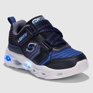 Skechers Kids' Black and Blue Light-Up Sneakers Size 6